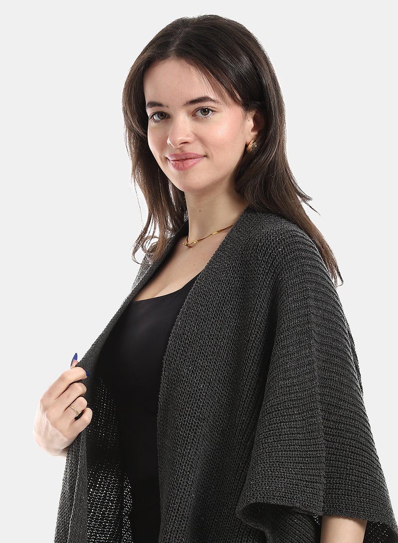 Andora Dark Grey Regular Fit Cape - Image 5
