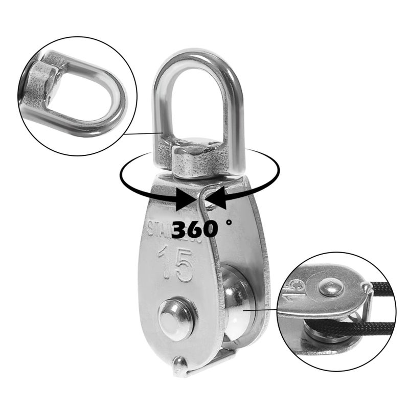 Heavy Duty Pulley with Hook Rope Trolley Wheel for Hanging and Lifting Smooth Operation - Image 5