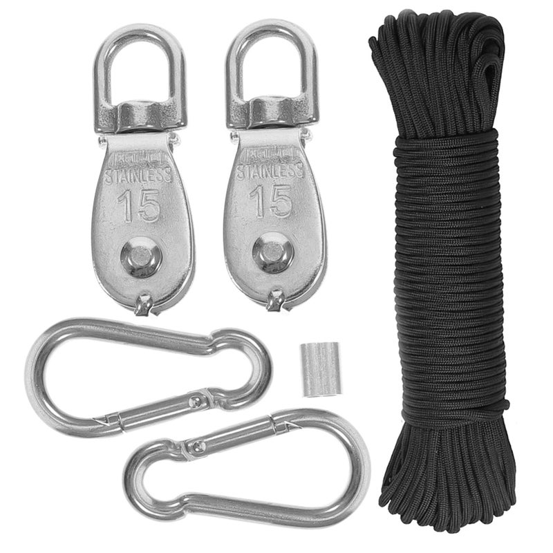 Heavy Duty Pulley with Hook Rope Trolley Wheel for Hanging and Lifting Smooth Operation - Image 2