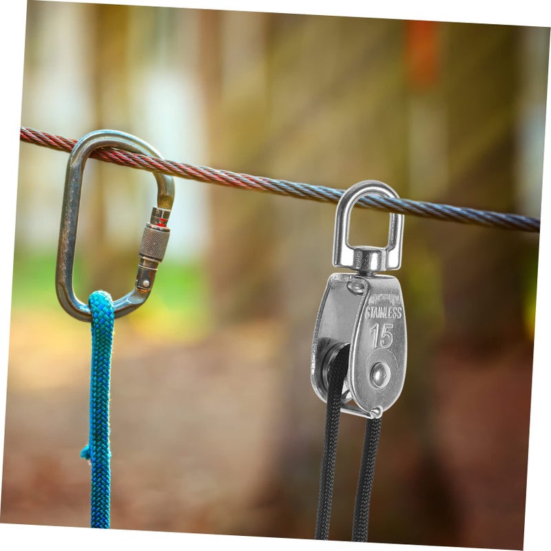 Heavy Duty Pulley with Hook Rope Trolley Wheel for Hanging and Lifting Smooth Operation - Image 3