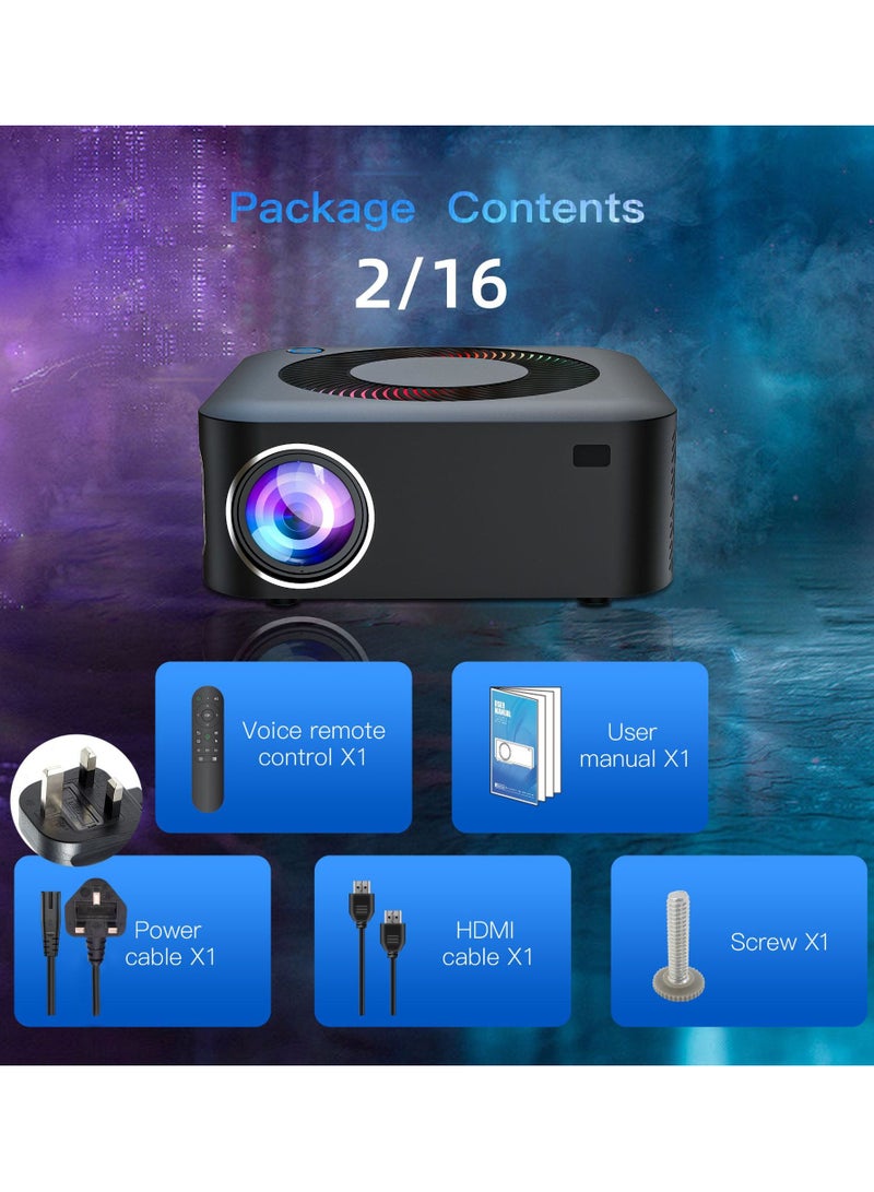 general Smart Projector X5 Full HD Portable Projector 1080P 4K HDR10+Technology / 3D Display / 400Ansi / Unique Speaker Cavities / Multiple Compatible Interfaces HD: Game Machine, TV Box, Laptop; USB: Mouse, Keyboard, U-disk; Earphone: Earphone, Audio Device, Speaker; Ethernet: Network Cable / RAM 2GB+ROM 16GB - Image 5