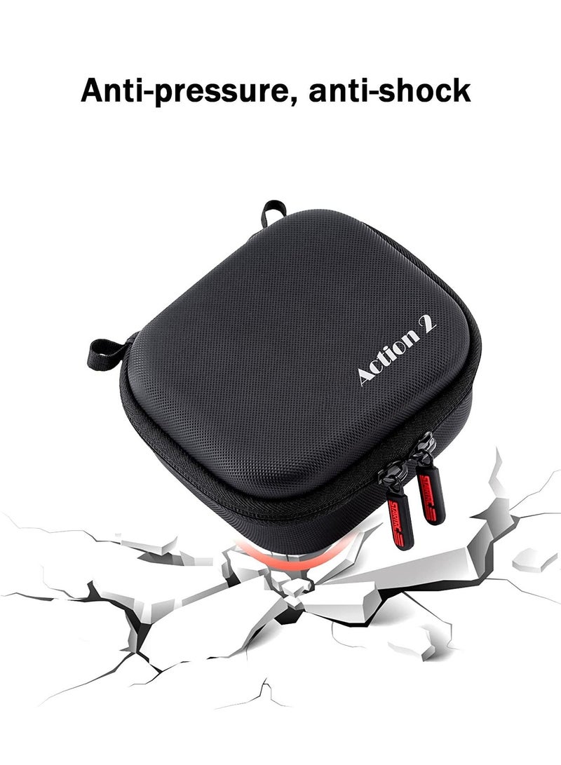 Excefore Mini Carrying Case Protective Storage Bag with Surface-Waterproof for DJI Action 2 Dual-Screen Combination Accessory Drop-Proof Box, Travel and (Black) - Image 5