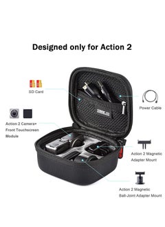 Excefore Mini Carrying Case Protective Storage Bag with Surface-Waterproof for DJI Action 2 Dual-Screen Combination Accessory Drop-Proof Box, Travel and (Black)  - Image 2
