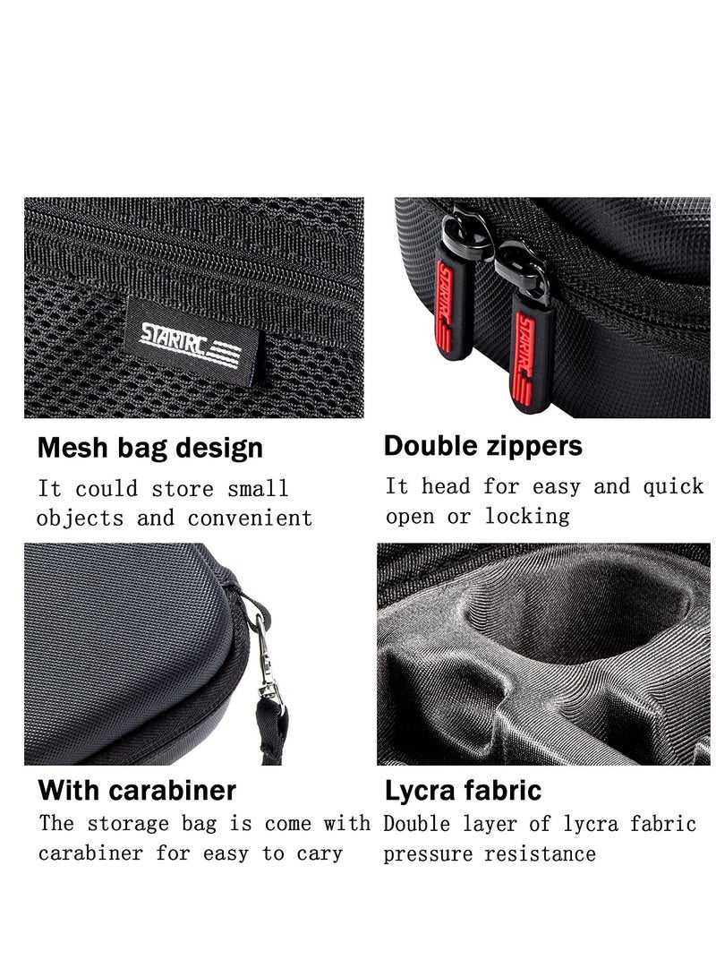 Excefore Mini Carrying Case Protective Storage Bag with Surface-Waterproof for DJI Action 2 Dual-Screen Combination Accessory Drop-Proof Box, Travel and (Black) - Image 4