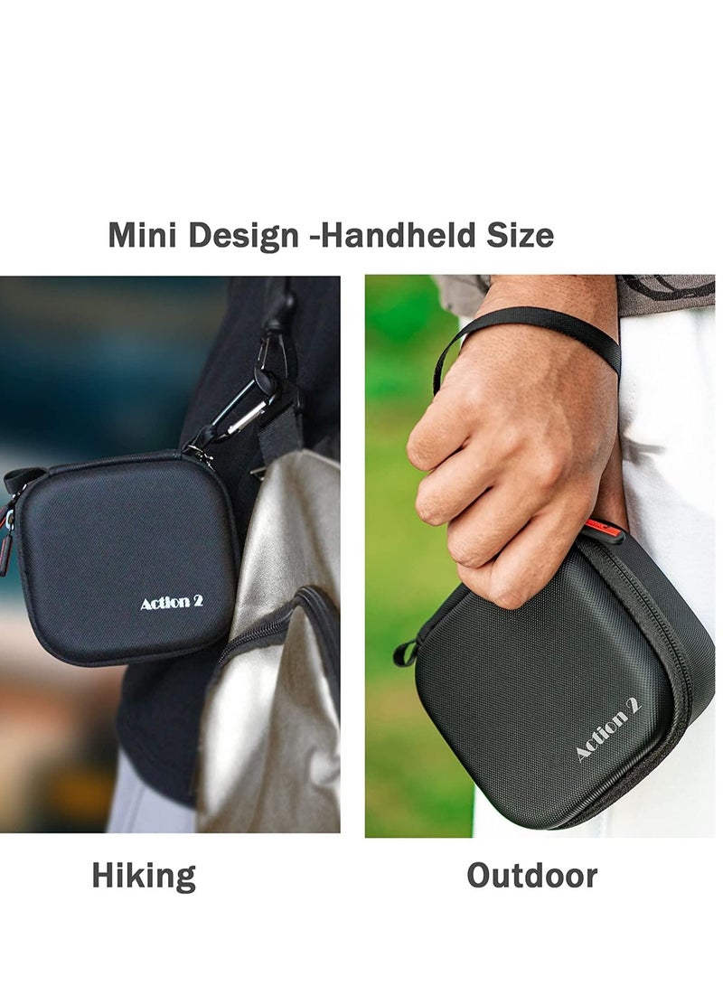 Excefore Mini Carrying Case Protective Storage Bag with Surface-Waterproof for DJI Action 2 Dual-Screen Combination Accessory Drop-Proof Box, Travel and (Black) - Image 3