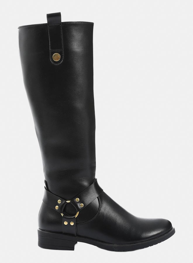 XO Style Leather Boot -  Black - Image 2