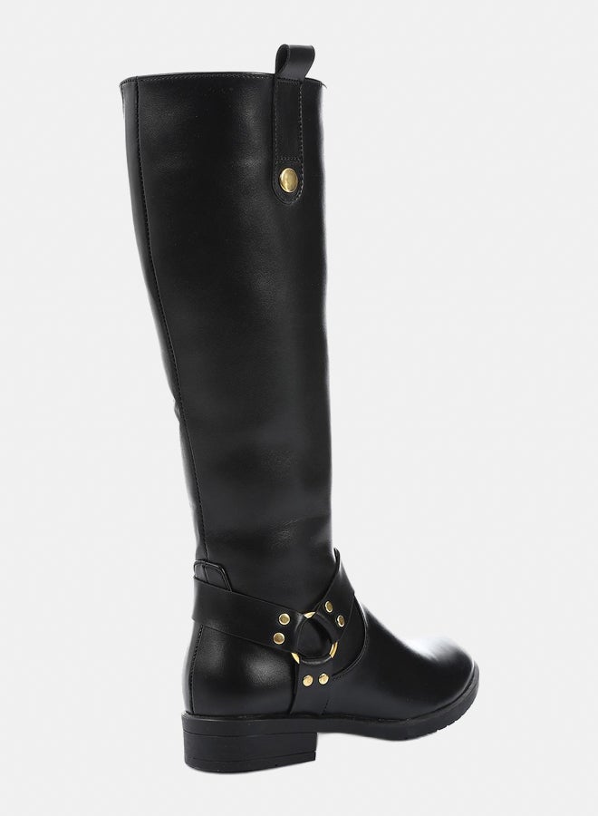 XO Style Leather Boot -  Black - Image 3