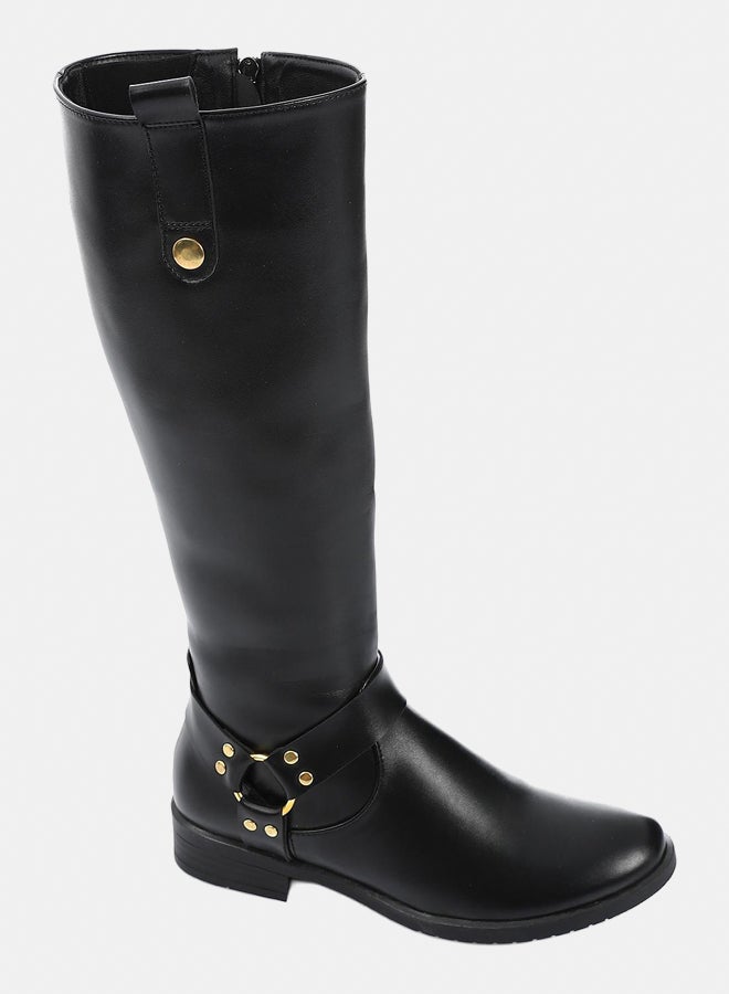 XO Style Leather Boot -  Black - Image 1