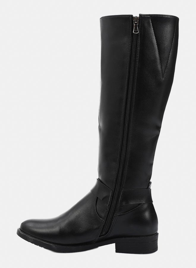 XO Style Leather Boot -  Black - Image 4
