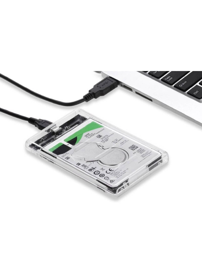 Adando 2.5 Inch Hard Drive Enclosure, 5Gbps USB 3.0 to SATA III SSD/HDD Caddy | with UASP Support, Tool-Free Transparent Clear External Hard Drive Case with LED Indicator for 7mm/9.5mm 2.5" SATA HDD & SSD - Image 2