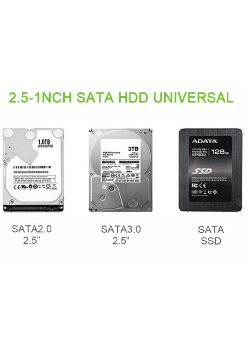 Adando 2.5 Inch Hard Drive Enclosure, 5Gbps USB 3.0 to SATA III SSD/HDD Caddy | with UASP Support, Tool-Free Transparent Clear External Hard Drive Case with LED Indicator for 7mm/9.5mm 2.5" SATA HDD & SSD - Image 5