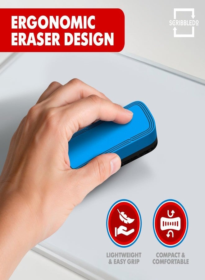 SCRIBBLEDO Dry Erase Erasers 4 Pack Magnetic Whiteboard Eraser for Classroom Office Home Chalkboard White Board Erasers for Teachers & Students - Image 5