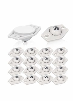 Y&D Self Adhesive Wheels Mini Fixed Caster Boxes Plastic Wheel Sticky Carton for Box Bottom Storage Rack DIY Toy Car Bin 24 Pieces  - Image 1