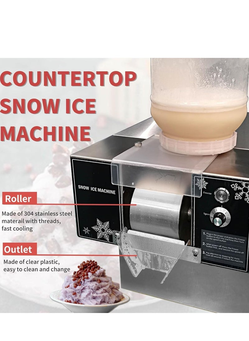 Cool Baby - Household Automatically Electric Ice Crusher Shaver, Adjustable Speed Snowflake Ice Maker, Ice Crusher Shaver, 220kg/day Ice Shaving Machine for Dessert Ice Cream Equipment - Image 1