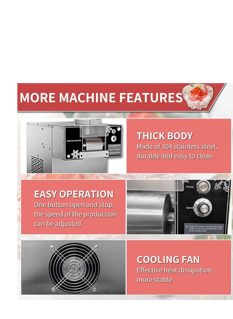 Cool Baby - Household Automatically Electric Ice Crusher Shaver, Adjustable Speed Snowflake Ice Maker, Ice Crusher Shaver, 220kg/day Ice Shaving Machine for Dessert Ice Cream Equipment - Image 1