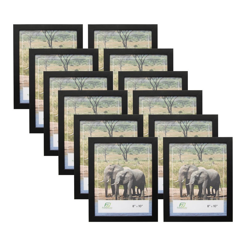 FrameWorks Value 12Pack 8 x 10 Classic Black Gallery Style Picture Frames