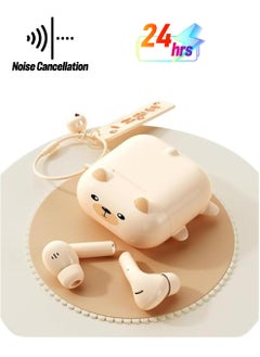 True Wireless Cute Earbuds Bluetooth Kawaii Headphones for Girls Small Mini Tiny Ear Buds for Kids Noise Cancelling Earbuds TWS Earphones Kids Wireless Earbuds for iPhone Android