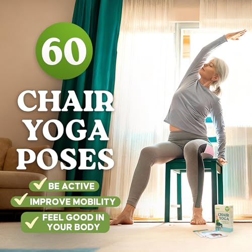Zinsk 60 Chair Yoga Exercises – Gentle Workouts for Flexibility, Balance & Strength – Big 4″ x 6″ Cards with Step-by-Step Large-Text Instructions – Guidebook & 10 Pre-Made Routines for Seniors & Beginners - Image 2