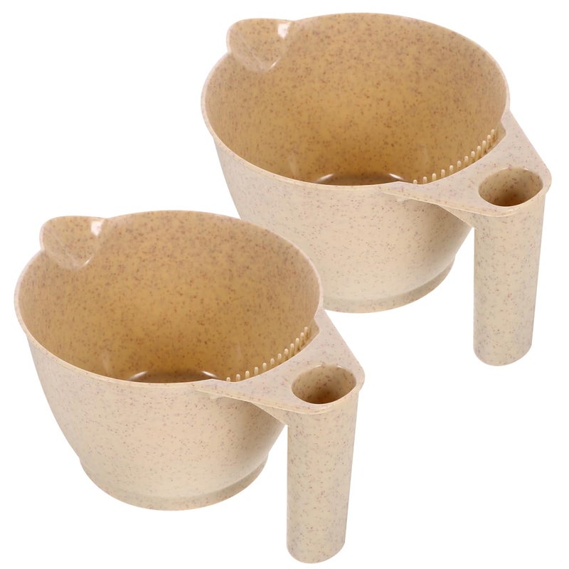 MERRYHAPY 2Pcs Hair Dye Mixing Bowls with AntiSlip Base and Handle Portable Tint Bowls for Hair Color Mixing Salon Professionals and Home Use