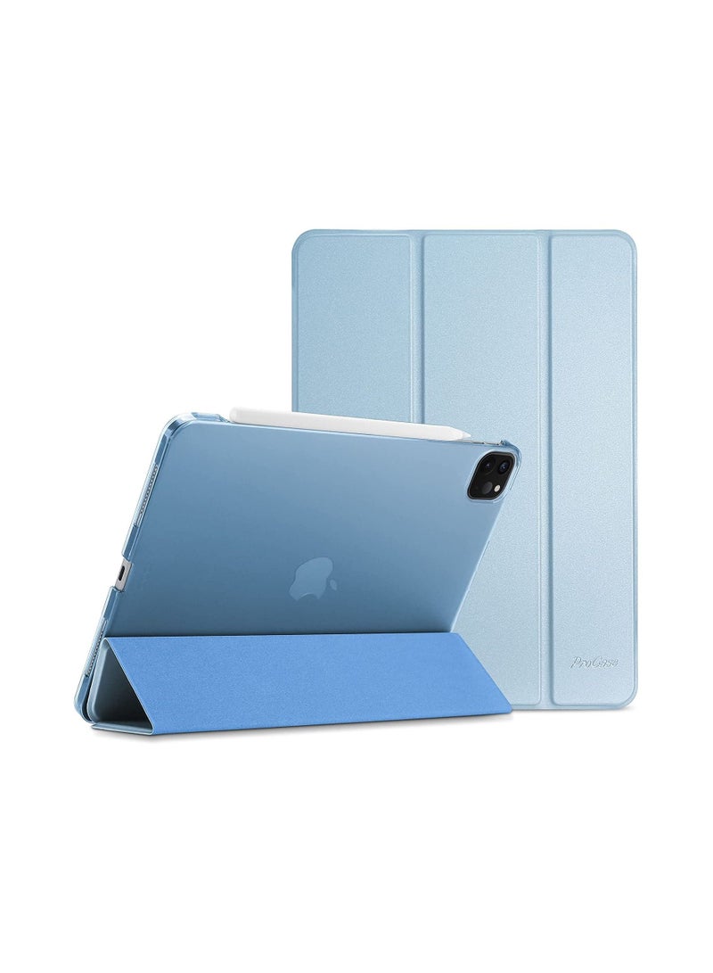 Procases iPad Pro 11 Case 2021 2020 2018, Slim Stand Hard Back Shell Smart Cover for iPad Pro 11 Inch 3rd Generation 2021/ 2nd Gen 2020 / 1st Gen 2018 -SkyBlue - Image 1
