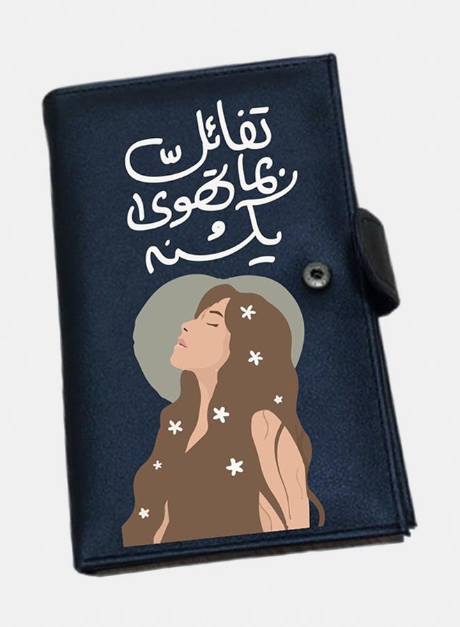 محفظة جلدية - سوداء - طباعة بوهو على جانب واحد - Image 1