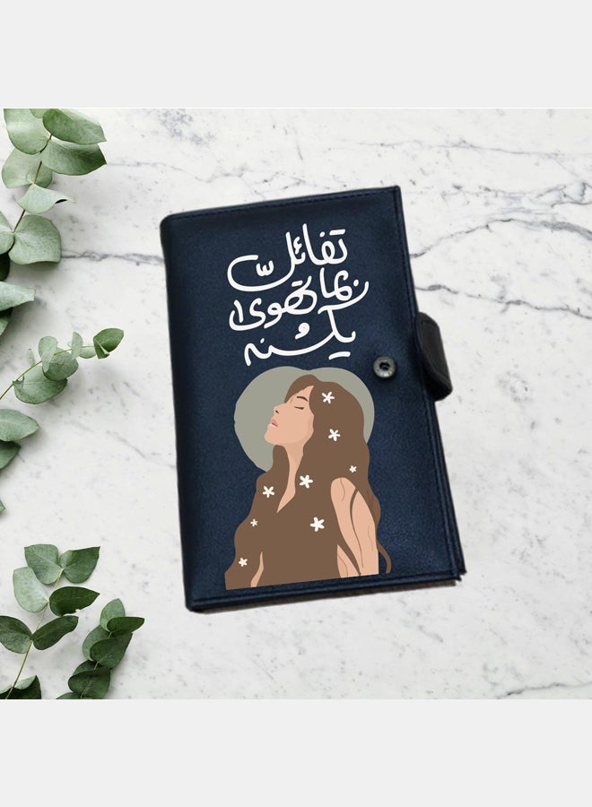 محفظة جلدية - سوداء - طباعة بوهو على جانب واحد - Image 2
