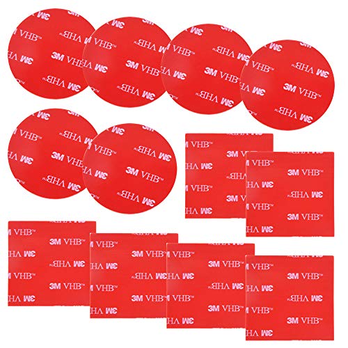 DanziX 12 PCS 3M Double Sided Foam Adhesive Tape Pads, Round and Square VHB Sticky Pads Replacement Mounting Tape - Image 2