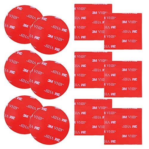 DanziX 12 PCS 3M Double Sided Foam Adhesive Tape Pads, Round and Square VHB Sticky Pads Replacement Mounting Tape - Image 1