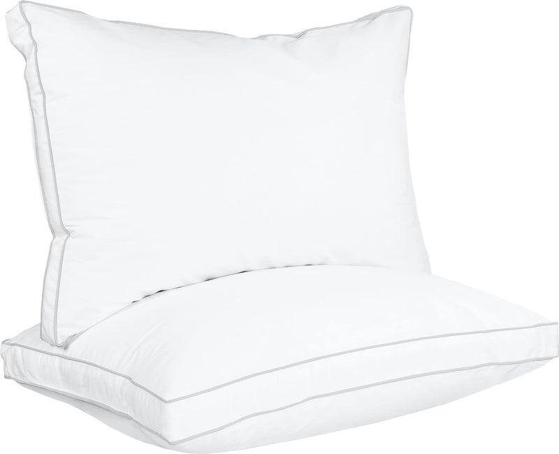Utopia Bedding Bed Pillows for Sleeping Standard Size (White), Set of 2, Cooling Hotel Quality, Gusseted Pillow for Back, Stomach or Side Sleepers - Image 1