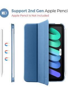 erorex Smart Case for iPad Mini A17 Pro 2024 Mini 6 6th 8.3 Inch 2021, Ultra Slim Stand Hard Back Shell Protective Smart Cover for iPad Mini 8.3” 7th 2024 6th 2021 –Blue  - Image 1