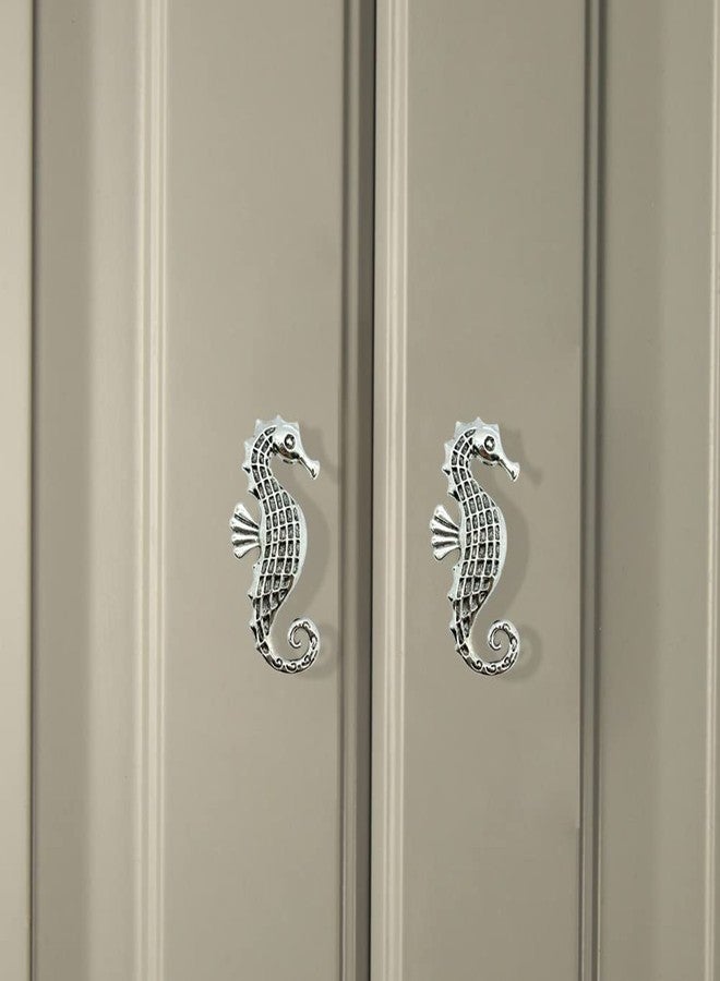 LLDYNW 6 pcs Seahorse Knobs Dresser Knobs Ocean Cabinet Handles for Home Office Dresser Wardrobe Cabinet Kitchen Drawer Pull Handles (Antique Silver) - Image 5
