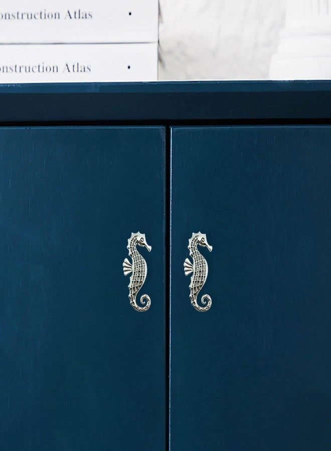 LLDYNW 6 pcs Seahorse Knobs Dresser Knobs Ocean Cabinet Handles for Home Office Dresser Wardrobe Cabinet Kitchen Drawer Pull Handles (Antique Silver) - Image 4