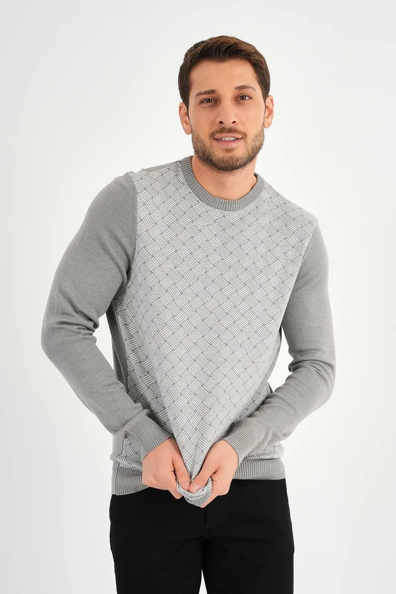 Alexander Gardi Alexandergardı Crew Neck Patterned Regular Fit Sweater (E24-EZE-01)