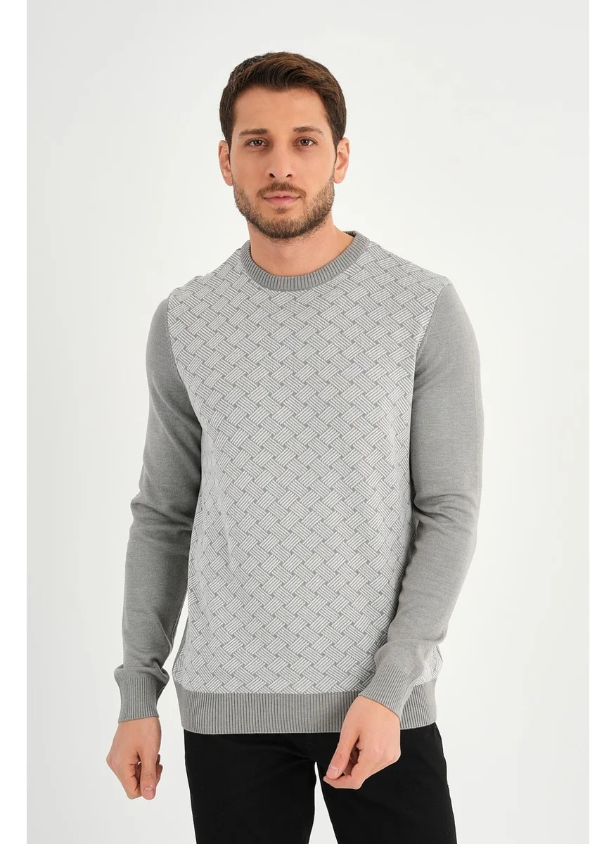 الكسندر جاردي Alexandergardı Crew Neck Patterned Regular Fit Sweater (E24-EZE-01)