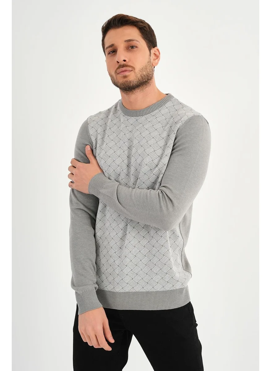 الكسندر جاردي Alexandergardı Crew Neck Patterned Regular Fit Sweater (E24-EZE-01)