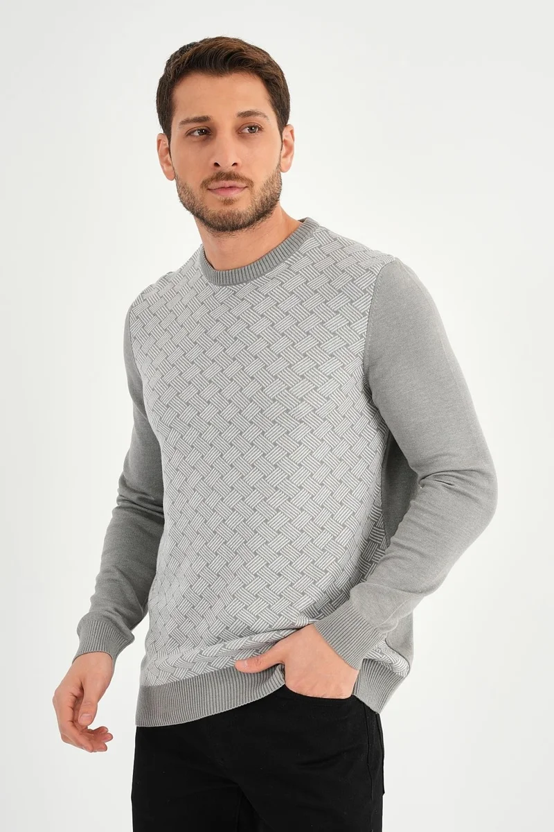 Alexander Gardi Alexandergardı Crew Neck Patterned Regular Fit Sweater (E24-EZE-01)