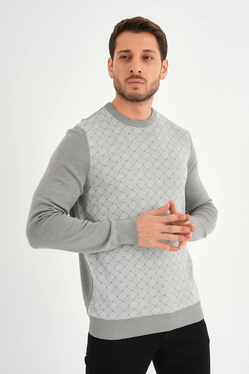 Alexander Gardi Alexandergardı Crew Neck Patterned Regular Fit Sweater (E24-EZE-01)
