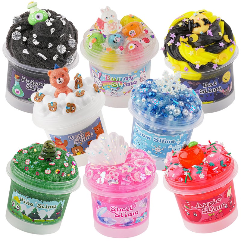 Okaybee 8 x 100ml Textures Slimes Kit for Kids Slime Variety Pack Different Textures with Snow Fizz Butter Cloud Crunchy Slime Slimes Party Favors for Girls Boys Birthday Easter Toy - Image 2