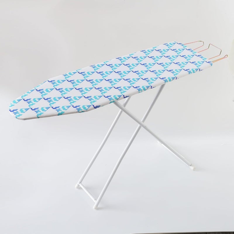 Kuber Industries 42 Inch Ironing Board Foldable Adjustable Ironing Stand for Cloth Ironing Table with Iron Holder Tabletop Thick Padding Ironing Board Triangle BEY240102 Sky Blue - Image 2