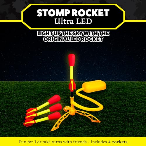 Stomp Rocket Ultra LED Rocket Launcher for Kids 4 LED Foam Tipped Rockets Fun Backyard Outdoor Kids Toys Gifts for Boys Girls Toy Foam Blaster Set MultiPlayer Adjustable Launch Stand - Image 5