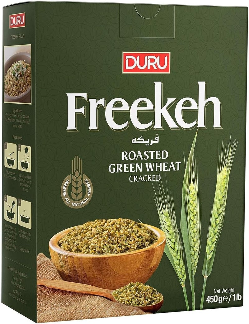 Duru Freekeh Cracked Wheat - Roasted Green Wheat, 450g, 100% Natural, High Fiber & Protein, Non-GMO - Image 1
