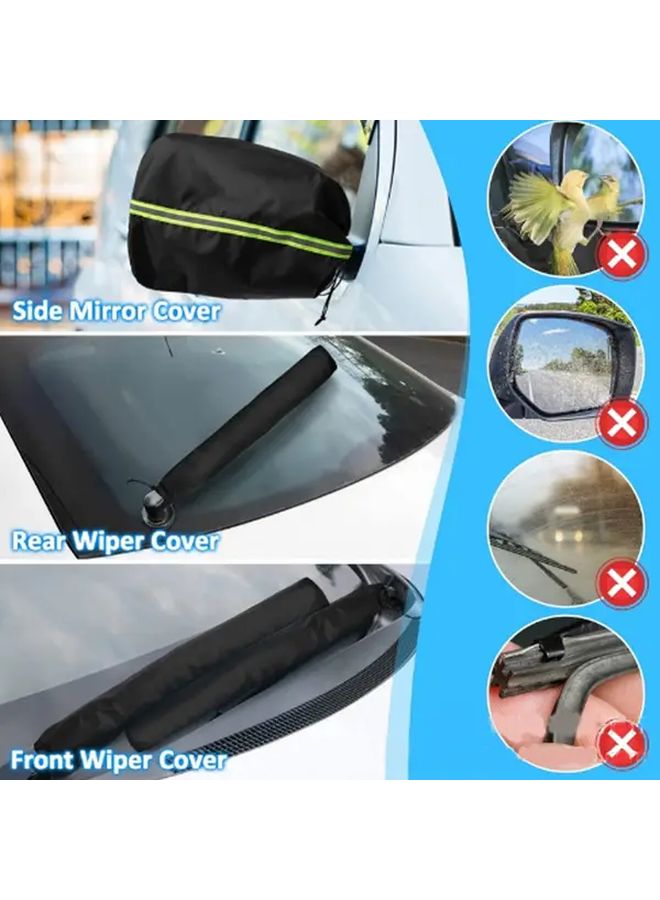 5 Pieces Car Mirror And Wiper Snow Cover Set For Winter Protection - Image 4