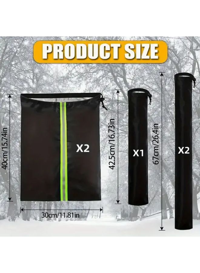 5 Pieces Car Mirror And Wiper Snow Cover Set For Winter Protection - Image 5
