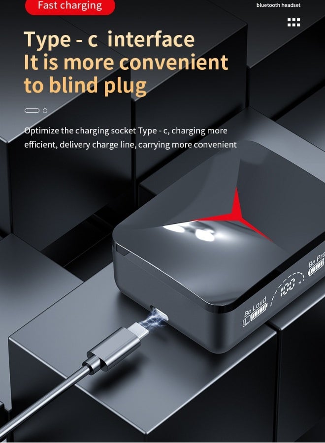 New esports gaming wireless Bluetooth headset Low latency ultra long battery life Android Universal Slide-out noise-cancelling Mini Sports Headset (Black)  - Image 2