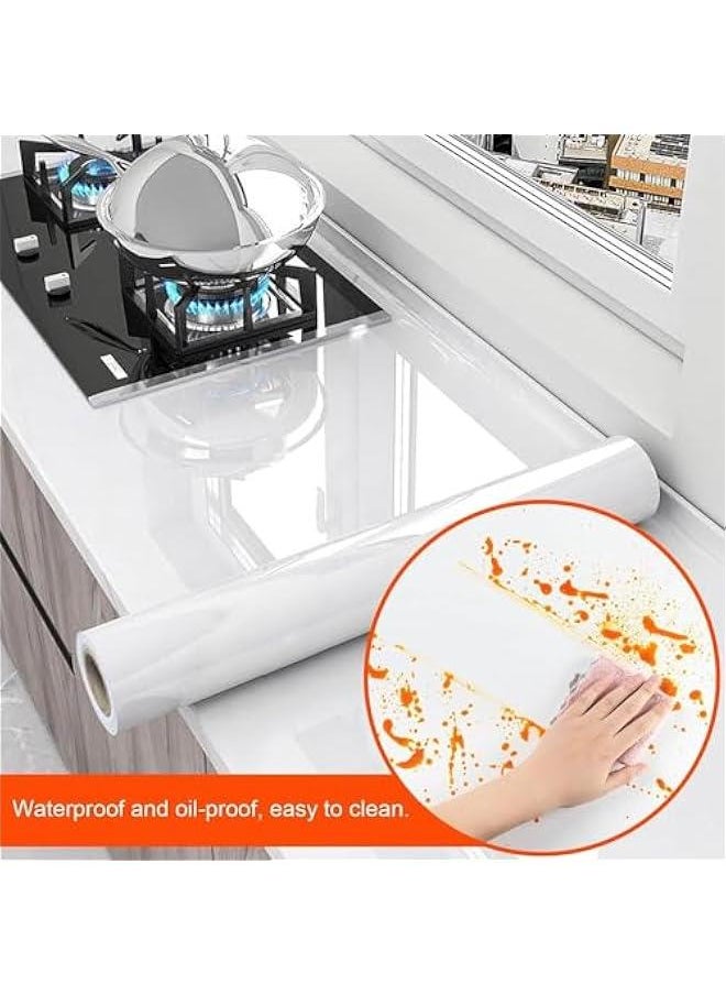هوكور TRASSLE Clear Contact Paper, Protection for Kitchen Backsplash Tiles, Cabinets, Walls, and Shelves. Waterproof and Oil-Proof Peel and Stick Covering(60X300cm)  - Image 2