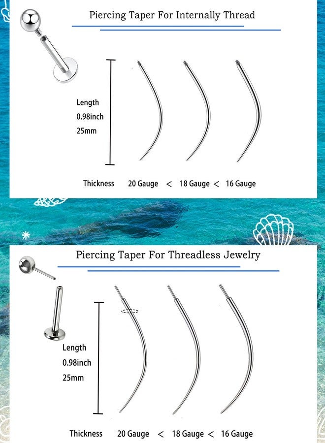 TKWXE Piercing Taper Curved and Piercing Ball Grabber Tool Kit 14G 16G 18G and 20G Piercing Taper Insertion Tools for Flat Back Internal, External, Threadless Piercing Jewelry - Image 5
