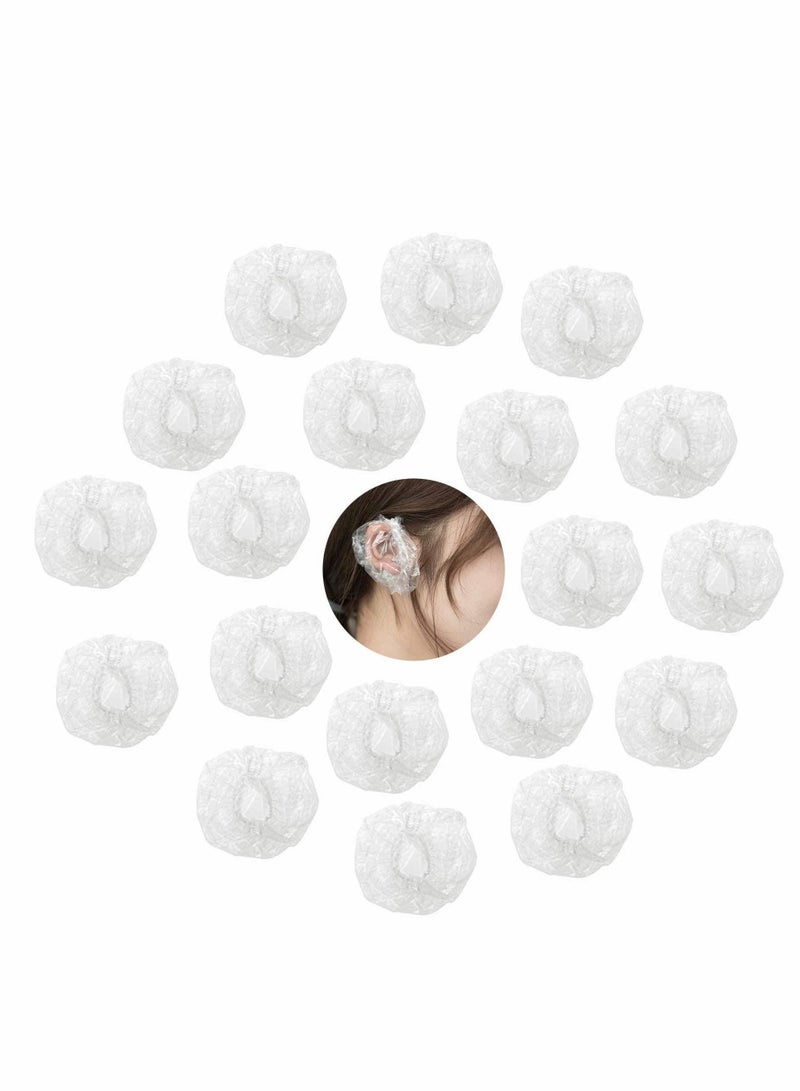 Y&D 200pcs Waterproof Earmuffs Caps, Clear Earmuffs, Disposable Plastic for Hair Dye Shower Bath Home Hotel Spa Salon Treatment  - Image 1