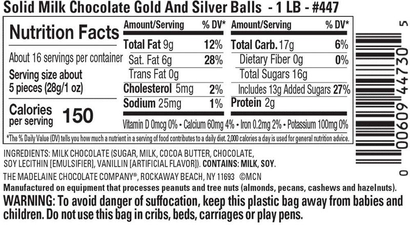 Madelaine Premium Christmas Solid Milk Chocolate Balls - Individually Wrapped in Gold and Silver Italian Foils - Holiday Candy 8 Oz - Image 3