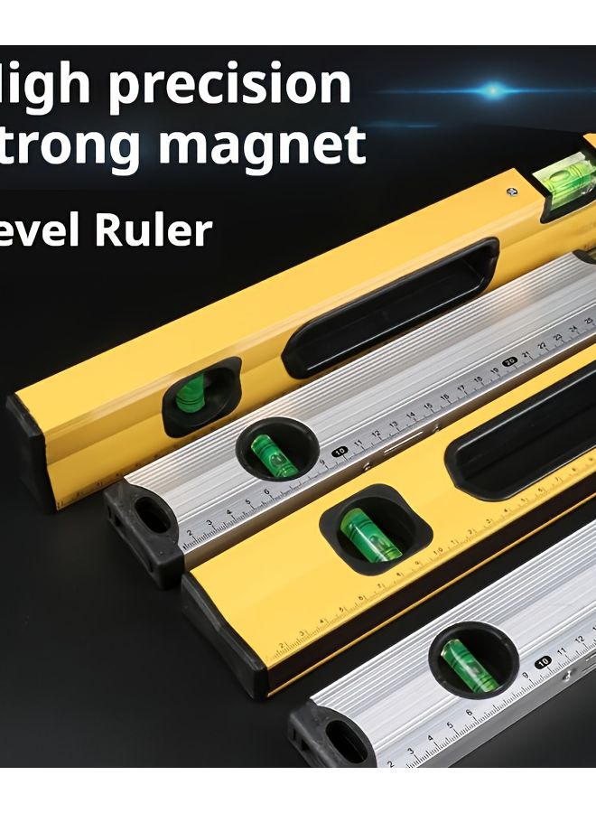 Yellow 300mm Magnetic Aluminum Alloy Level Tool For DIY Measuring Tasks - Image 2