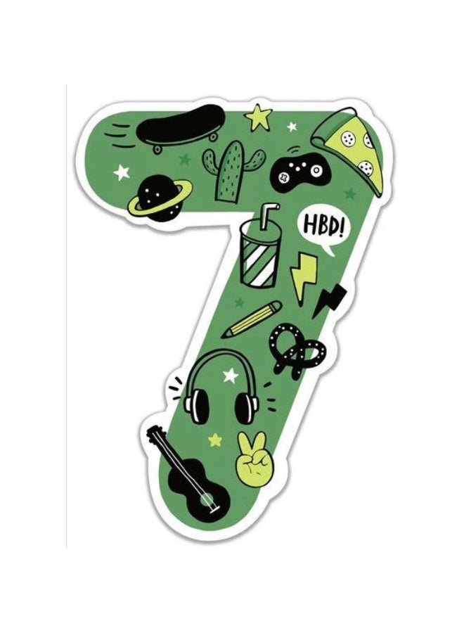 UK Greetings Age 7 Die Cut Birthday Card